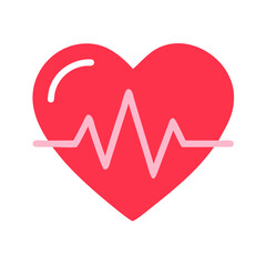 heart with heartbeat icon, heart with heartbeat vector illustration-simple illustration of heart with heartbeat, perfect for heart with heartbeat logos and icons