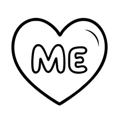 heart with me text icon, heart with me text vector illustration-simple illustration of heart with me text, perfect for heart with me text logos and icons