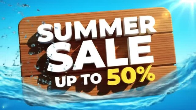 sign on board "summer sale up to 50 %"