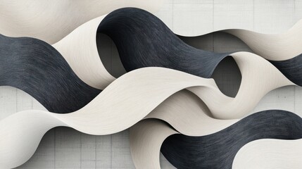 Obraz premium Abstract waves of light and dark. Flowing, elegant, modern design elements