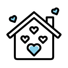house with hearts icon, house with hearts vector illustration-simple illustration of house with hearts, perfect for house with hearts logos and icons