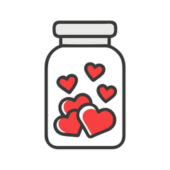 jar of hearts icon, jar of hearts vector illustration-simple illustration of jar of hearts, perfect for jar of hearts logos and icons