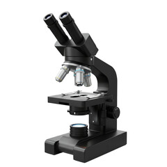 High-tech black microscope, perfect for scientific illustrations