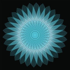 Neon Gradient Spiral Mandala Art