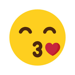 Fototapeta premium kiss emoji icon, kiss emoji vector illustration-simple illustration of kiss emoji, perfect for kiss emoji logos and icons