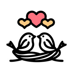 love bird nest icon, love bird nest vector illustration-simple illustration of love bird nest, perfect for love bird nest logos and icons