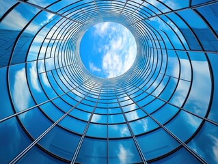 Naklejka premium Modern glass building interior view