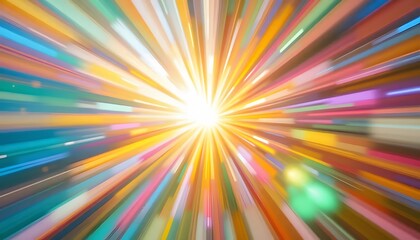 Obraz premium Colorful light streaks burst from a central point in dynamic design