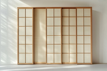 Japanese minimalist fabric sliding door wardrobe