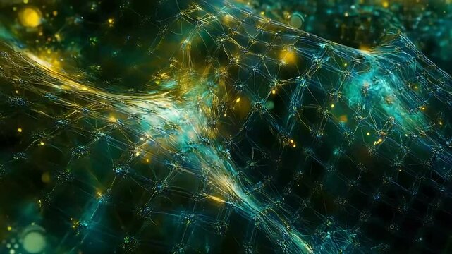 Abstract teal and gold pattern background