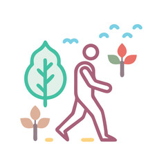 nature walk icon, nature walk vector illustration-simple illustration of nature walk, perfect for nature walk logos and icons