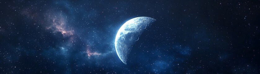 Naklejka premium Cosmic scene with celestial body.