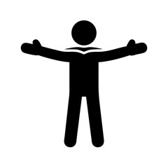 open arms hug icon, open arms hug vector illustration-simple illustration of open arms hug, perfect for open arms hug logos and icons