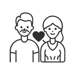 Fototapeta premium parents with heart icon, parents with heart vector illustration-simple illustration of parents with heart, perfect for parents with heart logos and icons