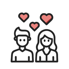 parents with heart icon, parents with heart vector illustration-simple illustration of parents with heart, perfect for parents with heart logos and icons