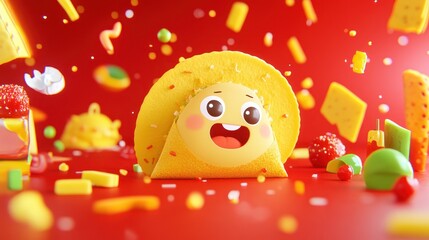 Obraz premium Happy Taco in a Candyland