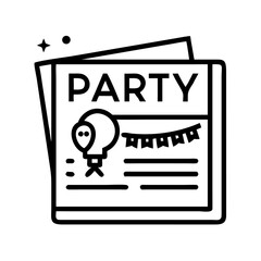 party invitation icon, party invitation vector illustration-simple illustration of party invitation, perfect for party invitation logos and icons