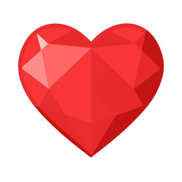 red heart gem icon, red heart gem vector illustration-simple illustration of red heart gem, perfect for red heart gem logos and icons