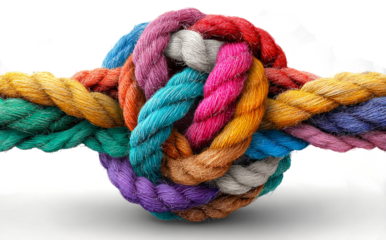 Activation of diverse ropes coming together to form a sphere