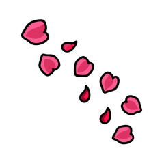 rose petal trail icon, rose petal trail vector illustration-simple illustration of rose petal trail, perfect for rose petal trail logos and icons