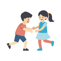 siblings playing icon, siblings playing vector illustration-simple illustration of siblings playing, perfect for siblings playing logos and icons