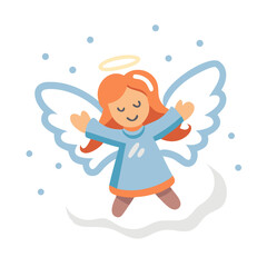 snow angel icon, snow angel vector illustration-simple illustration of snow angel, perfect for snow angel logos and icons