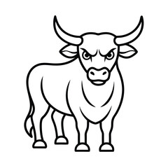 black and white bull