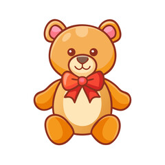 teddy bear with bow icon, teddy bear with bow vector illustration-simple illustration of teddy bear with bow, perfect for teddy bear with bow logos and icons