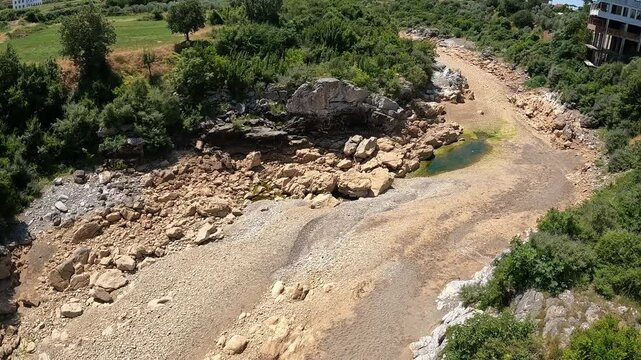 A view of the Ottoman Mesi Bridge near Shkoder in northwestern Albania. Mesi bridge with tourists 