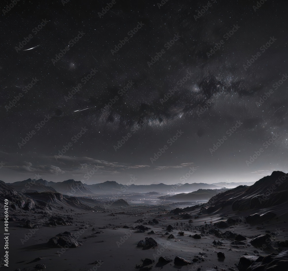 Wall mural inky black sky, countless twinkling stars, cosmic vastness , universe, nebula, dark
