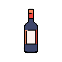 wine bottle icon, wine bottle vector illustration-simple illustration of wine bottle, perfect for wine bottle logos and icons