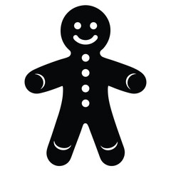 baker element isolated gingerbread man on white background