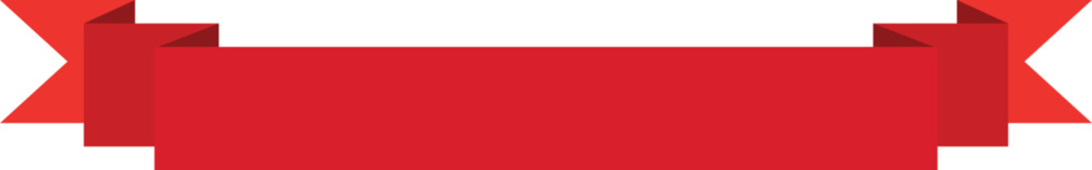 Red Ribbon Banner Icon - Vector Decorative Labels and Badges