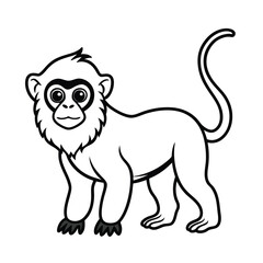 baby mandrill vector with line art outline