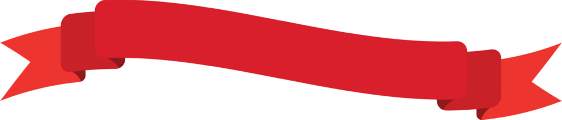 Red Ribbon Banner Icon - Vector Decorative Labels and Badges