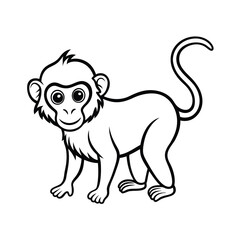 baby mandrill vector with line art outline