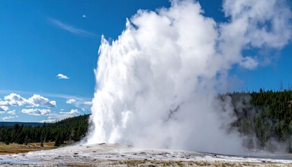 Powerful Geyser Eruption In Yellowstone National Park