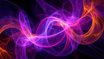 Obraz premium Abstract Purple Orange Energy Flow.