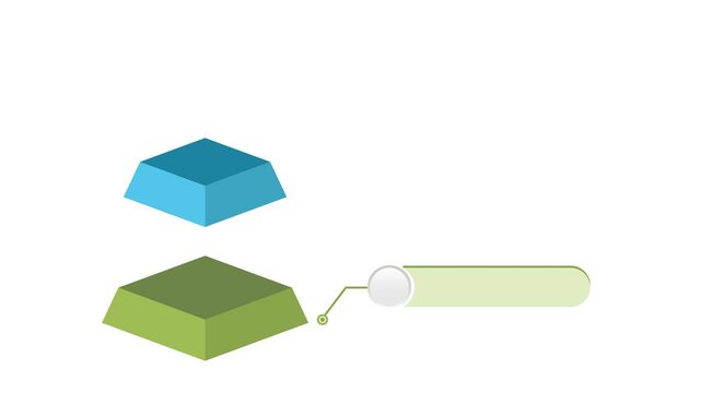 animated 5 levels pyramid business infographic with callout. animation footage video isolated on white background with alpha channel(transparent).