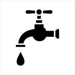 Water tap Icon. Symbol isolated white background. vector illustration. color editable.