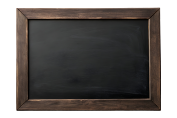 Board blackboard black wooden wood chalkboard chalk sign frame isolated on white or transparent background. Black school board background blackboard.