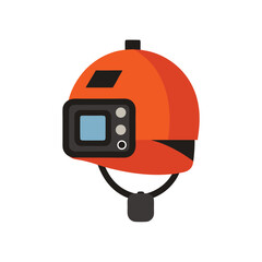Helmet Mounted Action Camera Icon for Extreme Sports Equipment