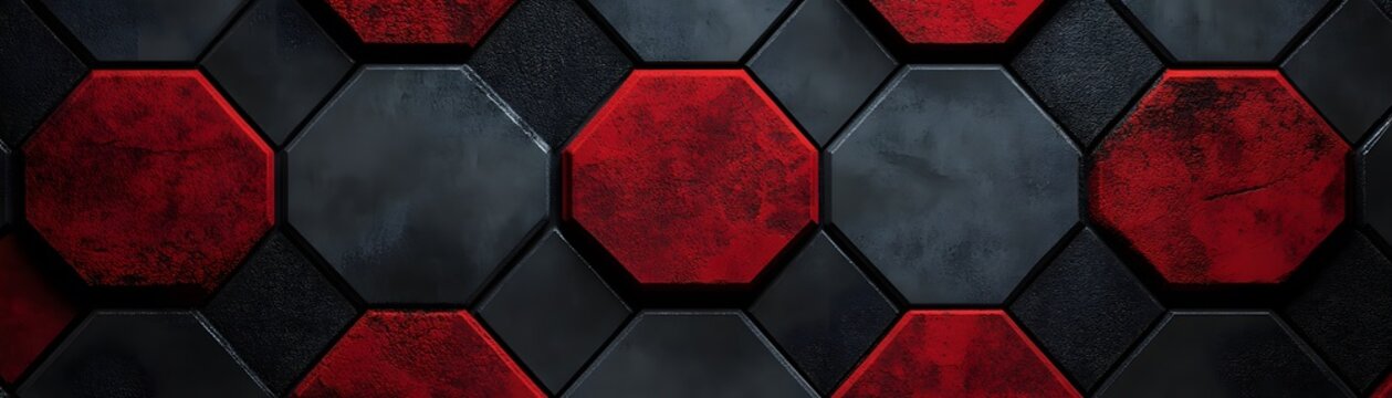 Abstract geometric pattern of octagonal tiles.