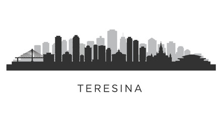 Fototapeta premium Teresina Skyline Vector Cityscape Silhouette.