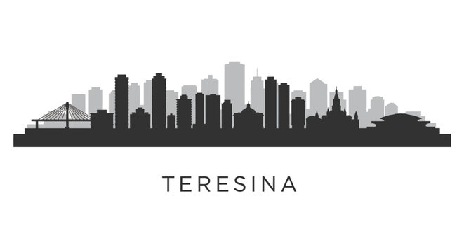 Teresina Skyline Vector Cityscape Silhouette.