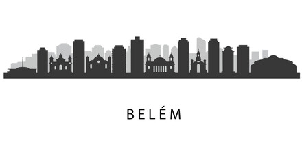 Belm Skyline with Brazil Cityscape, and Vector Illustration.