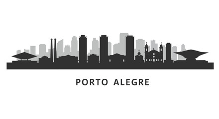 Naklejka premium Porto Alegre Skyline Silhouette Cityscape.