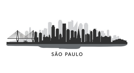 Naklejka premium Sao Paulo Skyline Silhouette.