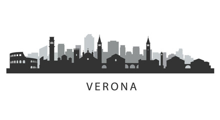 Obraz premium Verona Italy Skyline with Cityscape, and Vector Illustration.