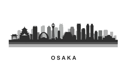 Fototapeta premium Osaka Skyline with Japan Cityscape, and Vector Illustration.